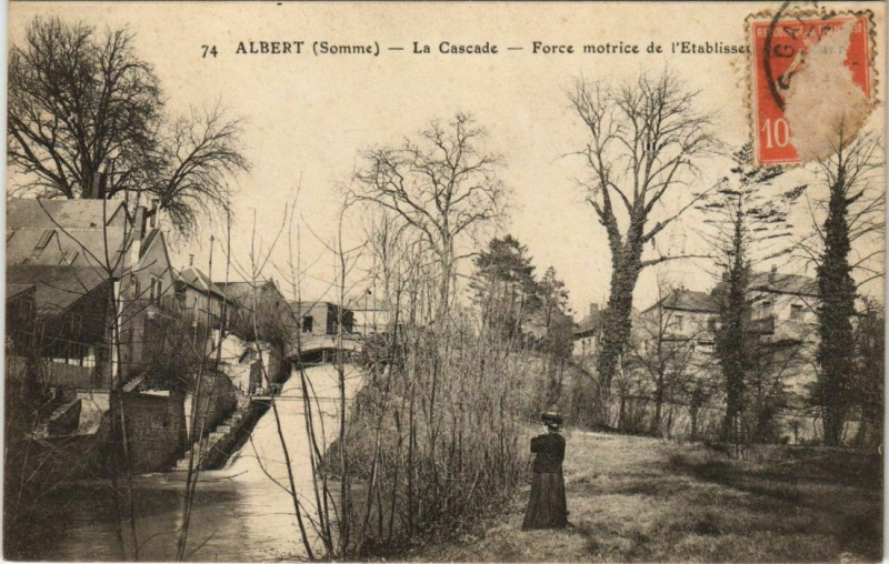 Carte postale ancienne Albert La Cascade Force Motrice à Albert