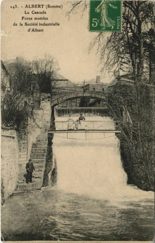 Carte postale ancienne Albert La Cascade Force Motrice à Albert
