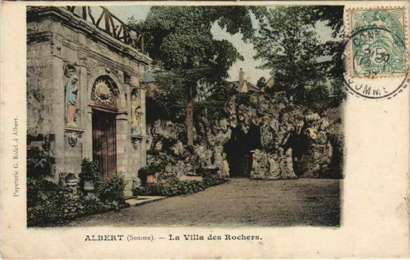Carte postale ancienne Albert Villa des Rochers à Albert
