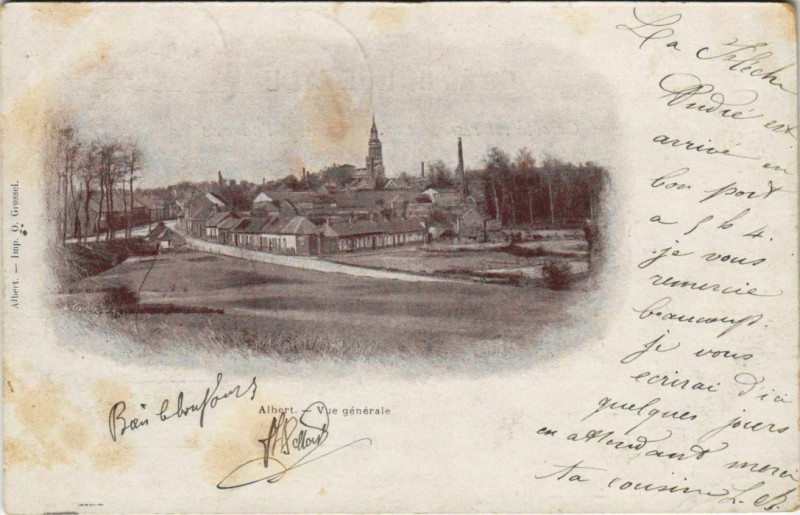 Carte postale ancienne Albert vue générale à Albert