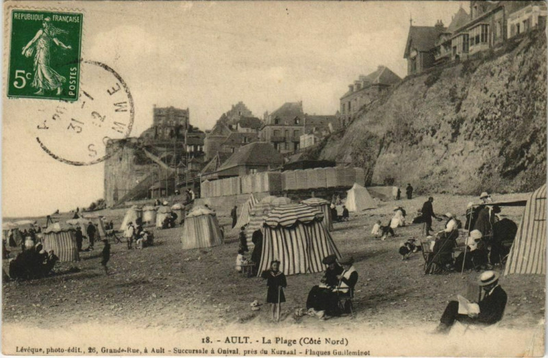 Carte postale ancienne Ault La Plage à Ault