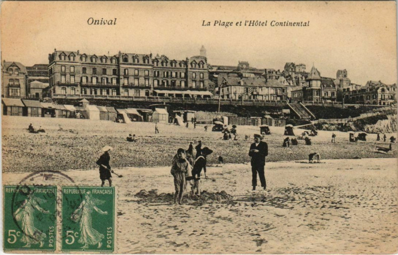 Carte postale ancienne Onival La Plage et Hotel Continental