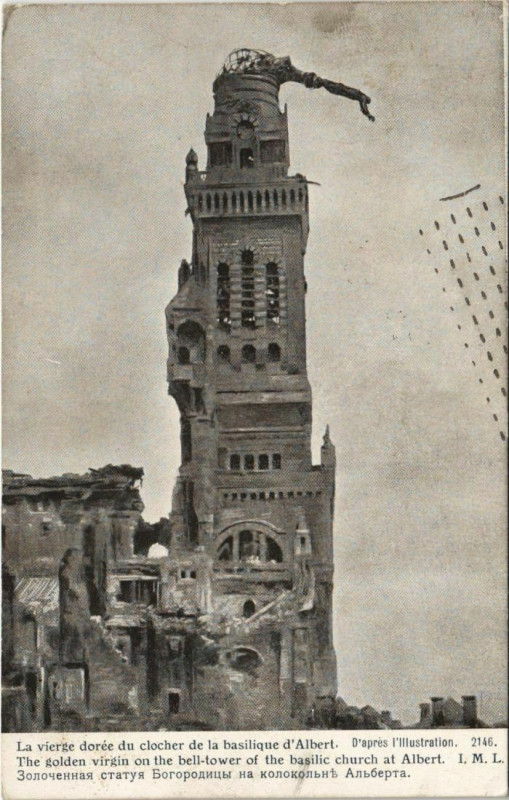 Carte postale ancienne Guerre Albert La Basilique à Albert