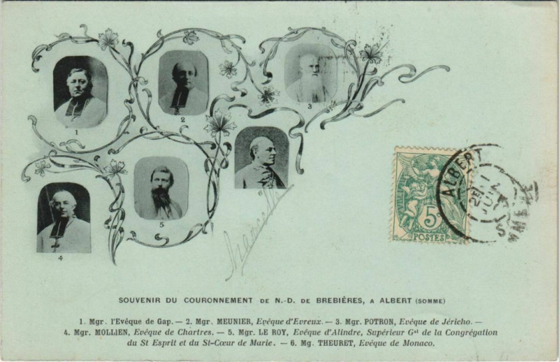 Carte postale ancienne Albert Couronnement de N.-D. de Brebieres à Albert