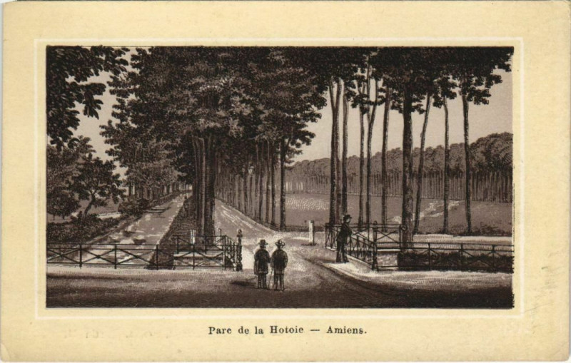 Carte postale ancienne Amiens Parc de la Hotoie carte miniature à Amiens