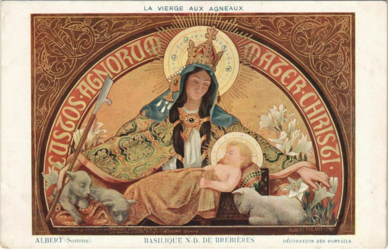 Carte postale ancienne Albert La Basilique Vierge aux Agneux à Albert