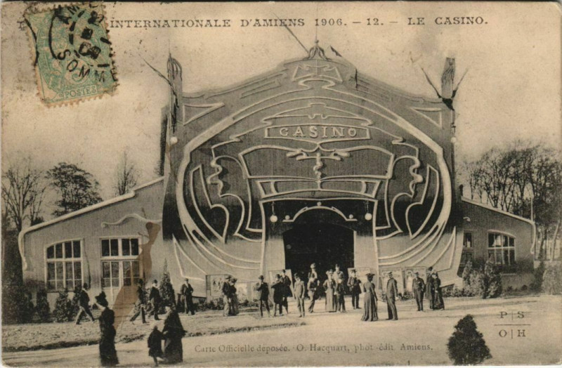 Carte postale ancienne Expo 1906 Amiens Le Csino à Amiens
