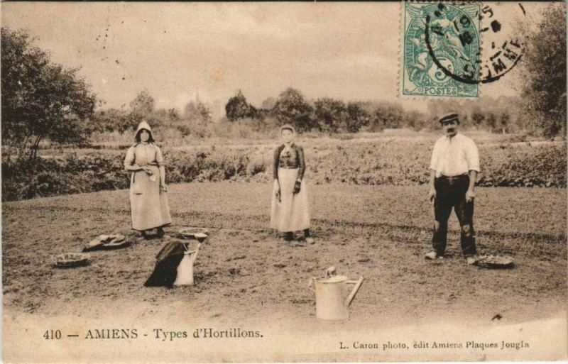 Carte postale ancienne Amiens Typs d'Hortillons à Amiens