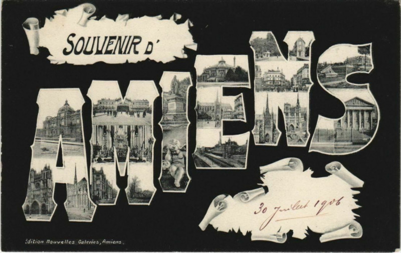 Carte postale ancienne Amiens Souvenir à Amiens