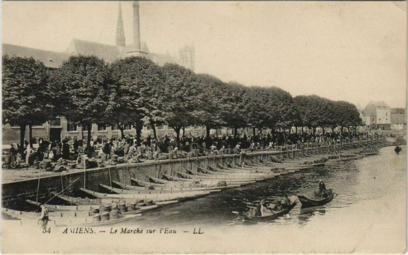 Carte postale ancienne Amiens Marché sur l'eau à Amiens