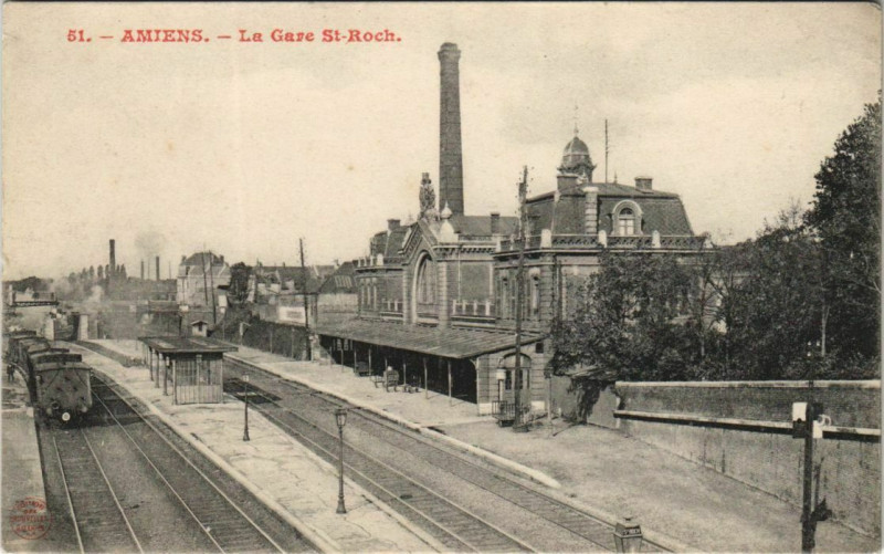 Carte postale ancienne Amiens Gare Saint-Roch à Amiens