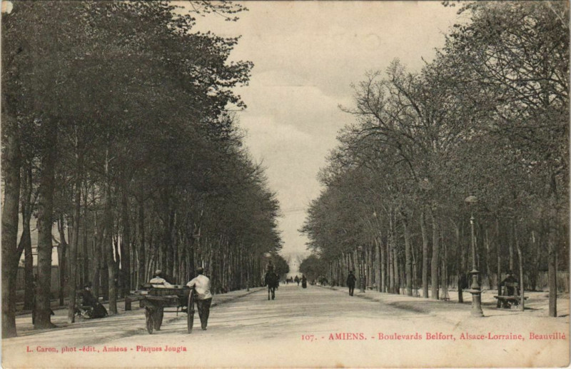 Carte postale ancienne Amiens Boulevard Belfort à Amiens