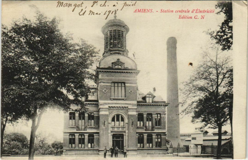 Carte postale ancienne Amiens Station centrale d'Electricité à Amiens
