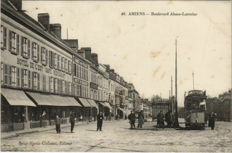 Carte postale ancienne Amiens Boulevard Slsace-Lorraine à Amiens