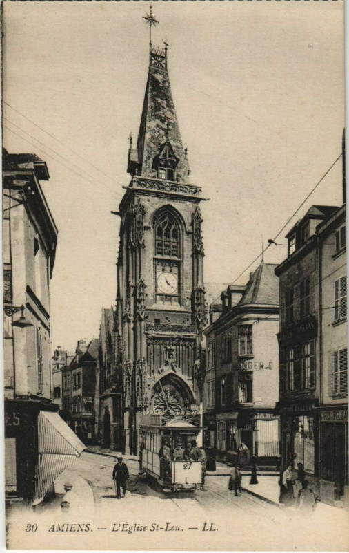 Carte postale ancienne Amiens Eglise Saint-Leu à Amiens