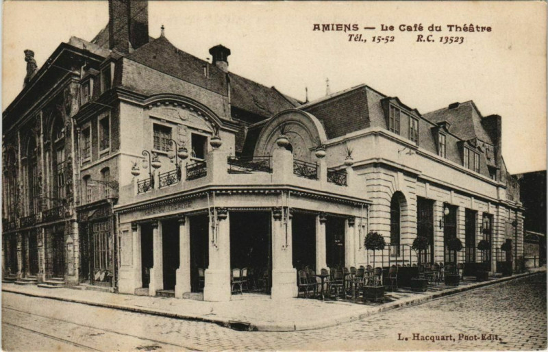 Carte postale ancienne Amiens Café du Théatre à Amiens
