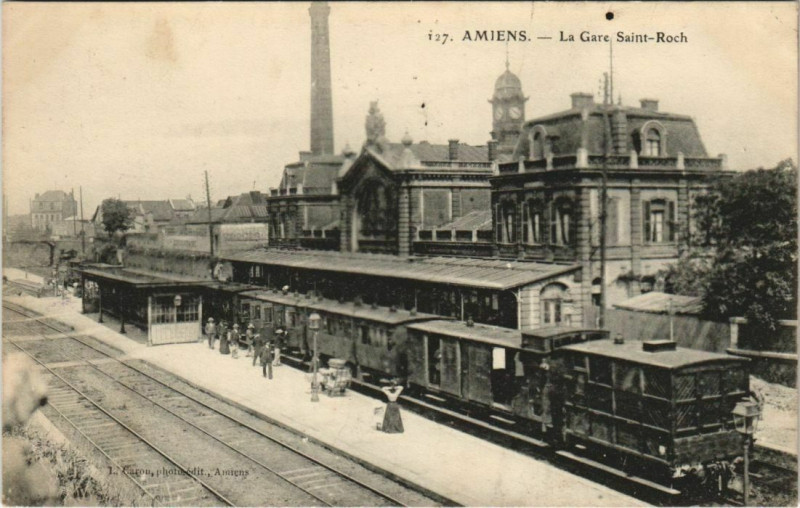 Carte postale ancienne Amiens Gare Saint-Roch à Amiens