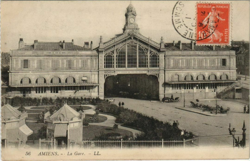 Carte postale ancienne Amiens La Gare à Amiens