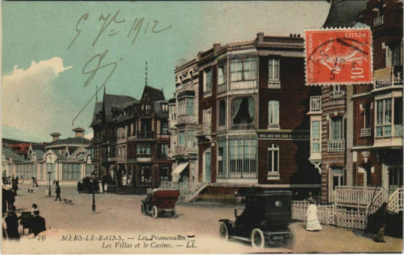 Carte postale ancienne Mers-les-Bains Les Promenades à Mers-les-Bains