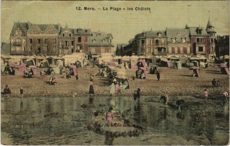 Carte postale ancienne Mers-les-Bains La Plage les Chalets à Mers-les-Bains