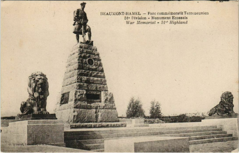 Carte postale ancienne Beaumont-Hamel Parc commémoratif à Beaumont-Hamel
