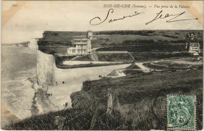 Carte postale ancienne Bois-de-Cise vue prise de la Falaise