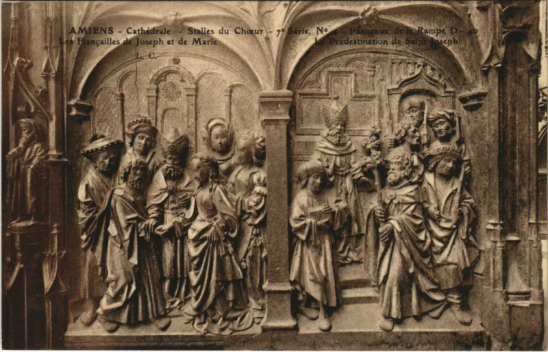 Carte postale ancienne La Cathédrale Amiens Stalles du Choeur à Amiens