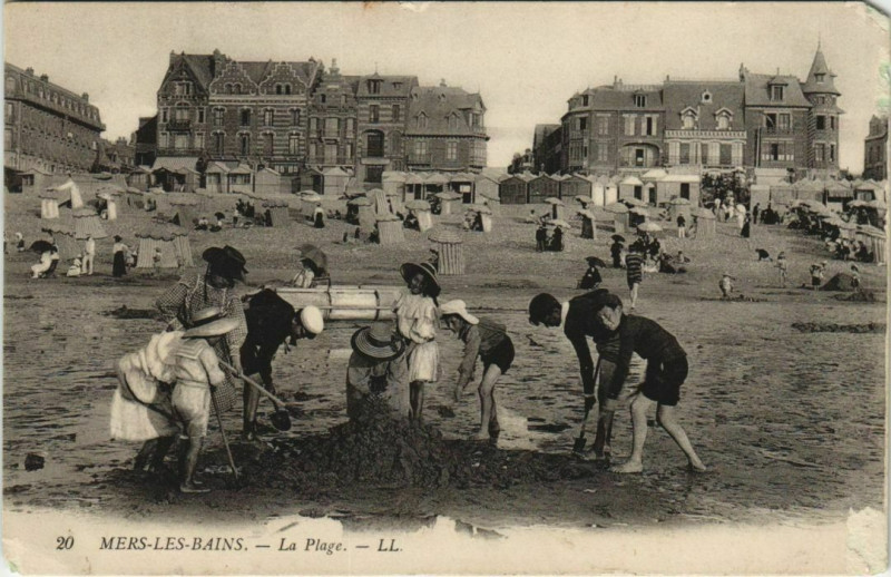 Carte postale ancienne Mers-les-Bains La Plage à Mers-les-Bains