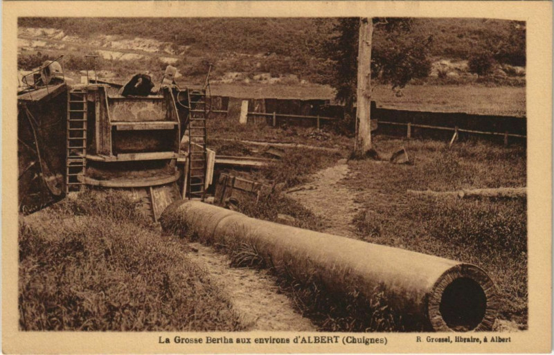 Carte postale ancienne Guerre Chuignes Grosse Bertha à Chuignes