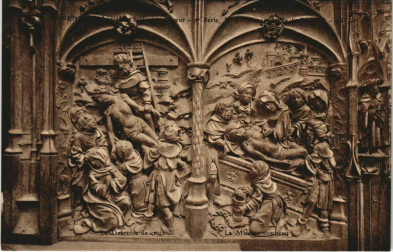 Carte postale ancienne La Cathédrale Amiens Stalles du Choeur à Amiens