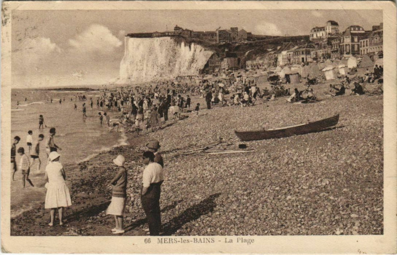 Carte postale ancienne Mers-les-Bains La Plage à Mers-les-Bains