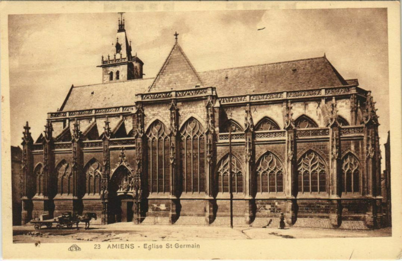 Carte postale ancienne Amiens Eglise Saint-Germain à Amiens