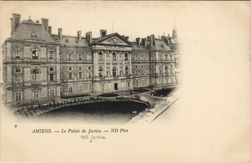 Carte postale ancienne Amiens Palais de Justice à Amiens