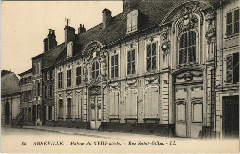 Carte postale ancienne Abbeville Maison Rue Saint-Gilles à Abbeville