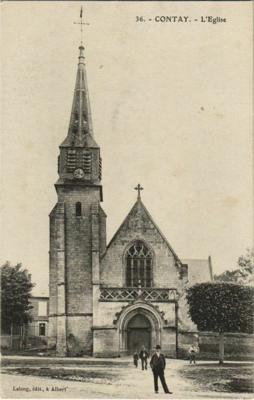 Carte postale ancienne Contay Eglise à Contay
