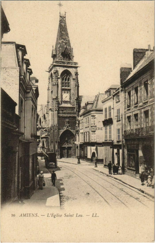 Carte postale ancienne Amiens Eglise Saint-Leu à Amiens