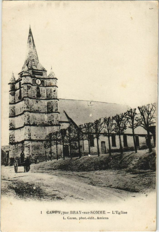 Carte postale ancienne Cappy Eglise à Cappy