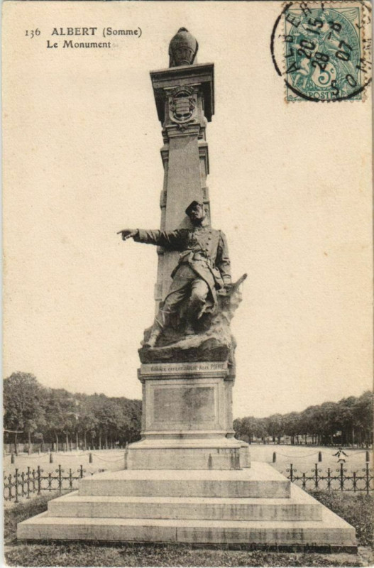 Carte postale ancienne Albert Monument à Albert