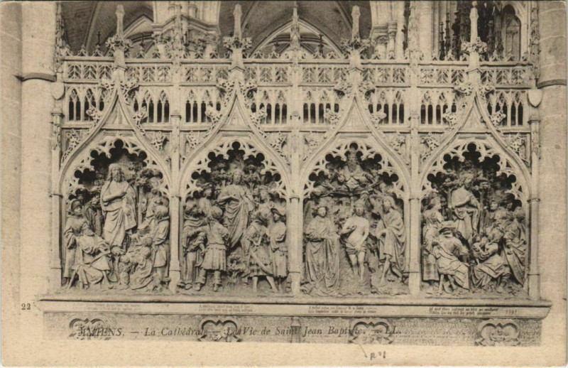Carte postale ancienne La Cathédrale Amiens La Vie de Saint-Jean-Baptiste à Amiens