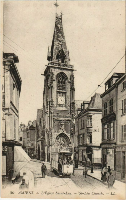 Carte postale ancienne Amiens Eglise Saint-Leu à Amiens