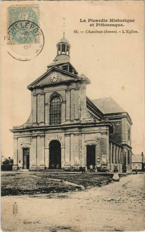 Carte postale ancienne Chaulnes Eglise à Chaulnes