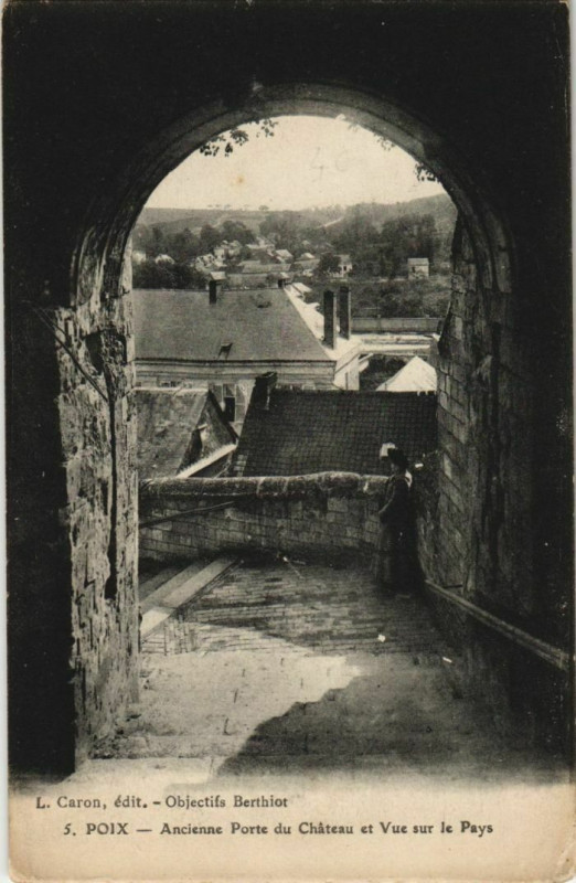 Carte postale ancienne Poix Ancienne Porte du Chateau