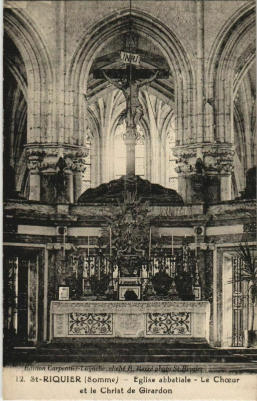 Carte postale ancienne Saint-Riquier Eglise abbatiale Le Choeur à Saint-Riquier