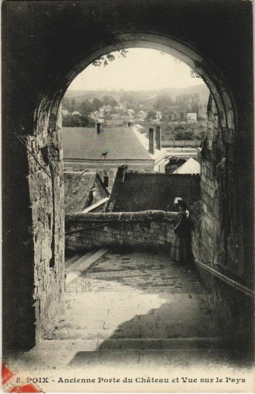Carte postale ancienne Poix Ancienne Porte du Chateau