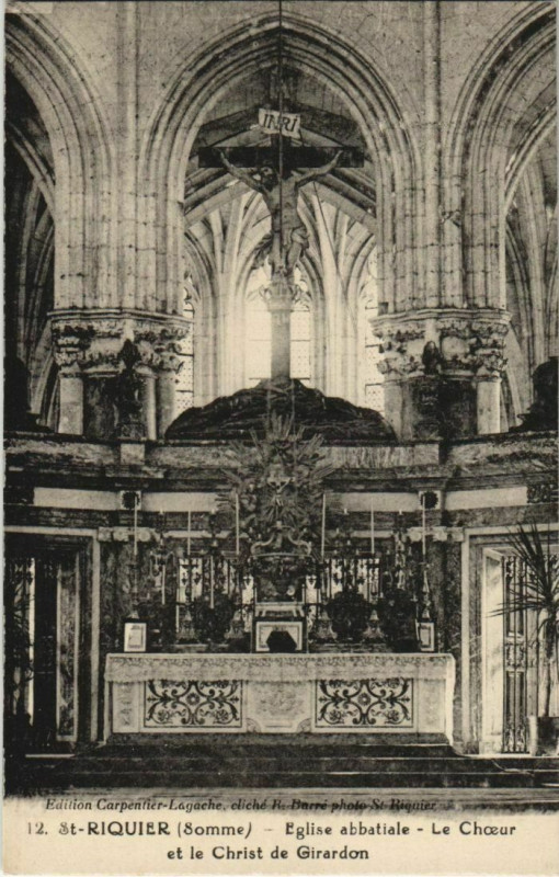 Carte postale ancienne Saint-Riquier Eglise abbatiale Le Choeur à Saint-Riquier