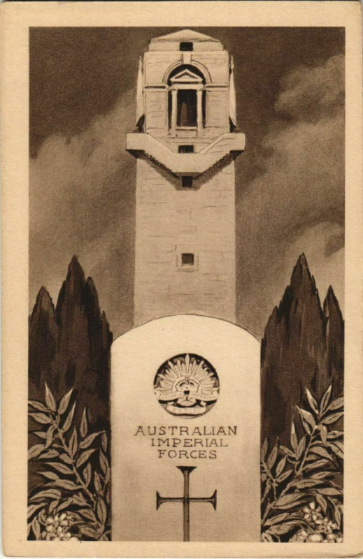Carte postale ancienne Villers-Bretonneux Memorial Australia à Villers-Bretonneux