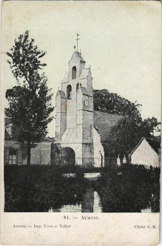 Carte postale ancienne Aumont Eglise à Aumont