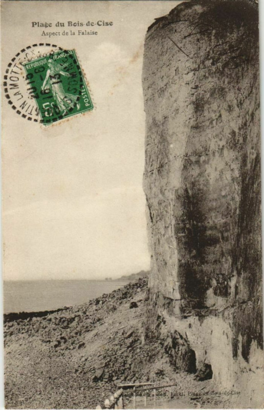 Carte postale ancienne Plage du Bois-de-Cise Aspect de la Falaise