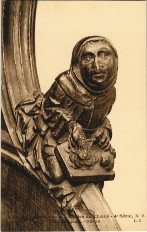 Carte postale ancienne La Cathédrale Amiens Stalles du Choeur Le changeur à Amiens