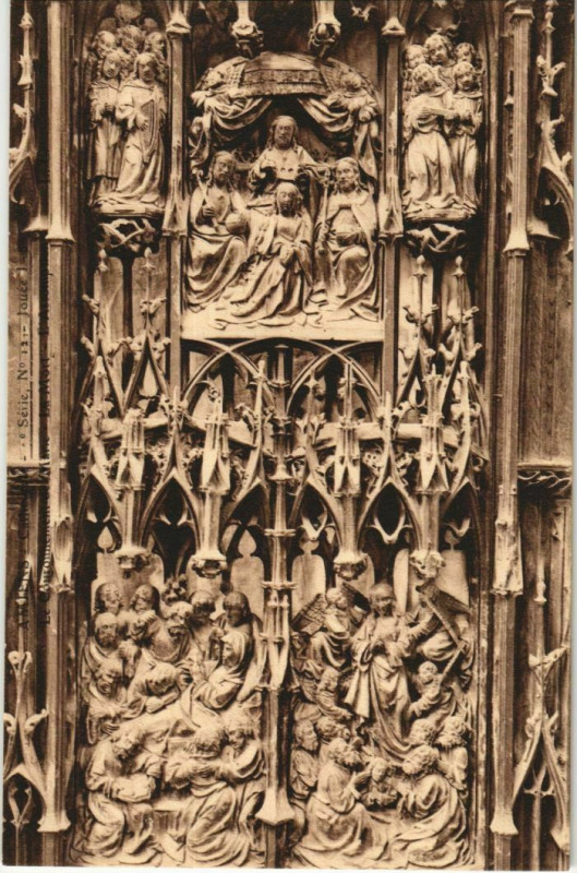 Carte postale ancienne La Cathédrale Amiens Stalles du Choeur Jouée à Amiens